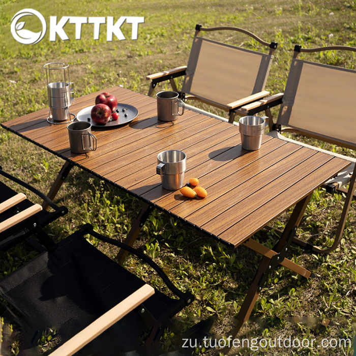 I-Outdoor ehamba ekamu le-picnic solding egg roll table